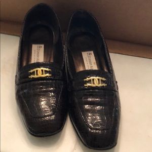 ETIENNE AIGNER brown crocodile heel